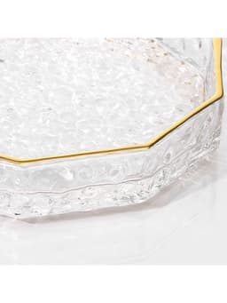 Поднос Fairyshine, 16.5×2.5 см, с золотой отводкой, стекло, прозрачный