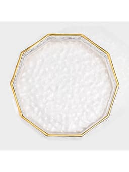 Поднос Fairyshine, 16.5×2.5 см, с золотой отводкой, стекло, прозрачный