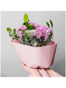 Плёнка для цветов упаковочная глянцевая прозрачная «Цветы», белая, 0.6×10 м