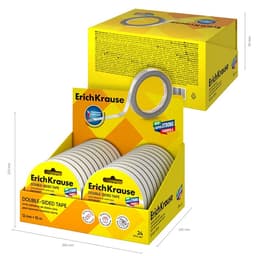 Клейкая лента ErichKrause Double-sided tape, 12 мм × 10 м, двусторонняя