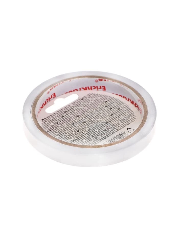 Клейкая лента ErichKrause Double-sided tape, 12 мм × 10 м, двусторонняя