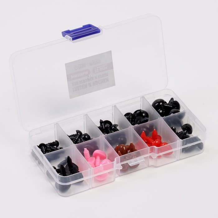 Набор винтовых глазок и носиков для кукол и игрушек с заглушками, цвет микс, 75 шт.