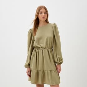 Платье мини женское со сборкой MIST, размер 46, оливковое