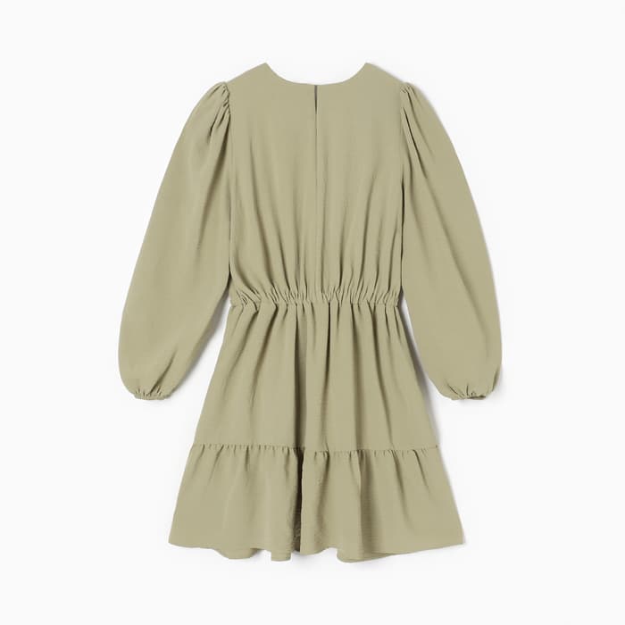 Платье мини женское со сборкой MIST, размер 46, оливковое