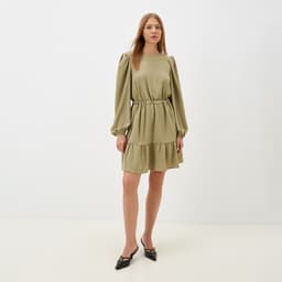 Платье мини женское со сборкой MIST, размер 48, оливковое