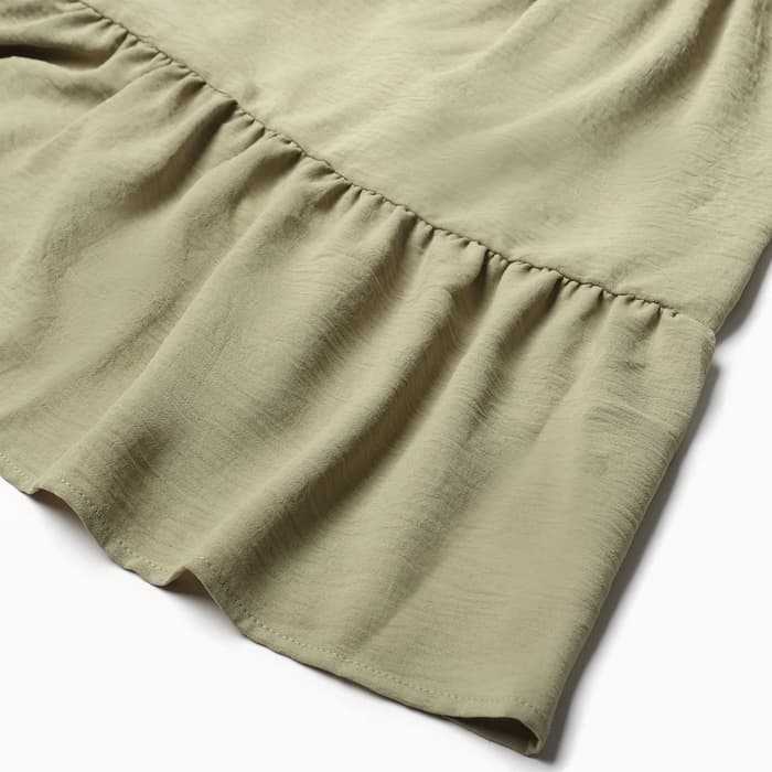 Платье мини женское со сборкой MIST, размер 48, оливковое