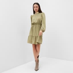 Платье мини женское со сборкой MIST, размер 48, оливковое
