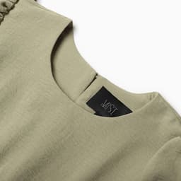 Платье мини женское со сборкой MIST, размер 48, оливковое