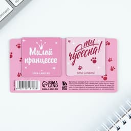 Магнитные закладки 2 шт, 4х4см, на подложке «Ты чудесна»