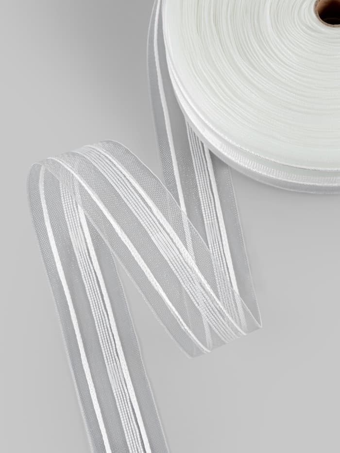 Шторная лента, органза, 4 см, 50±1 м, прозрачная