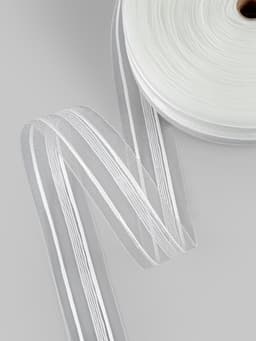 Шторная лента, органза, 4 см, 50±1 м, прозрачная