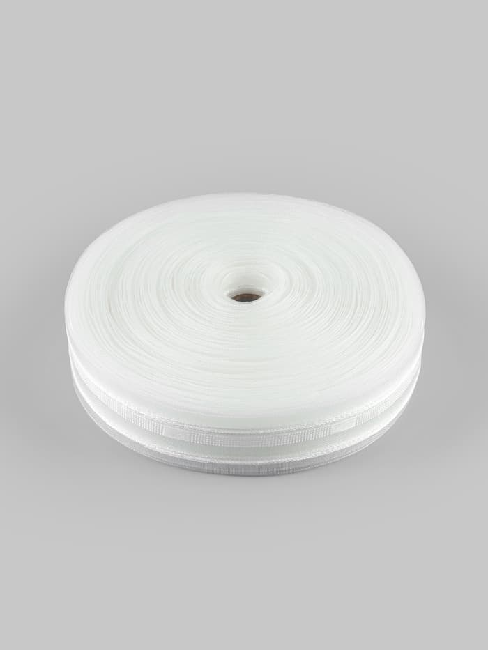 Шторная лента, органза, 4 см, 50±1 м, прозрачная