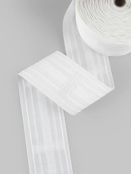 Шторная лента, матовая, 8.5 см, 25±1 м, белая