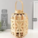 Подсвечник - фонарь на 1 свечу «Плетёный узор», бамбук, 33×23.5×23.5 см