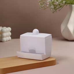 Органайзер для ватных палочек, с крышкой, 9×6.5×7.5 см, белый