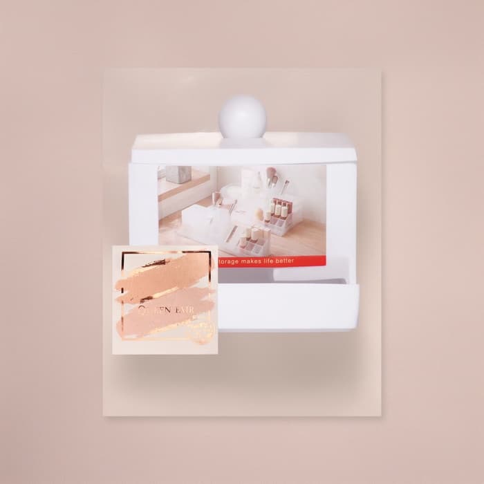 Органайзер для ватных палочек, с крышкой, 9×6.5×7.5 см, белый