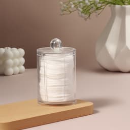 Органайзер для ватных дисков, с крышкой, d=6.7×11 см, прозрачный