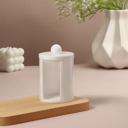 Органайзер для ватных дисков, с крышкой, d=6.7×11 см, белый