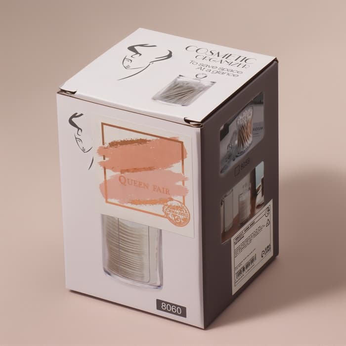 Органайзер для ватных дисков, с крышкой, d=6.7×11 см, белый