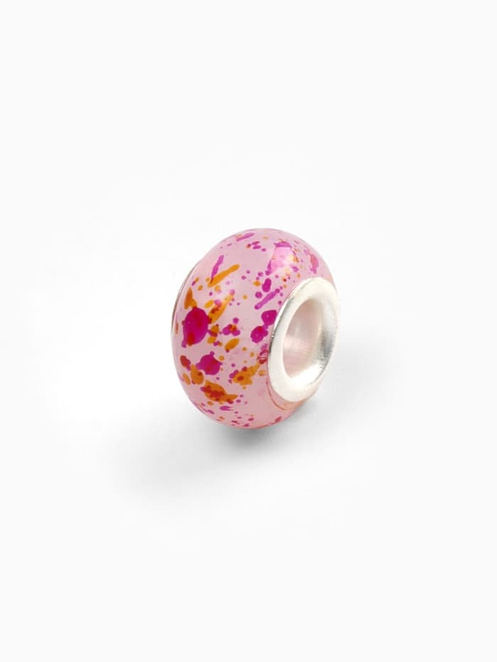 Шарм бусина «Краски», для творчества, розовые