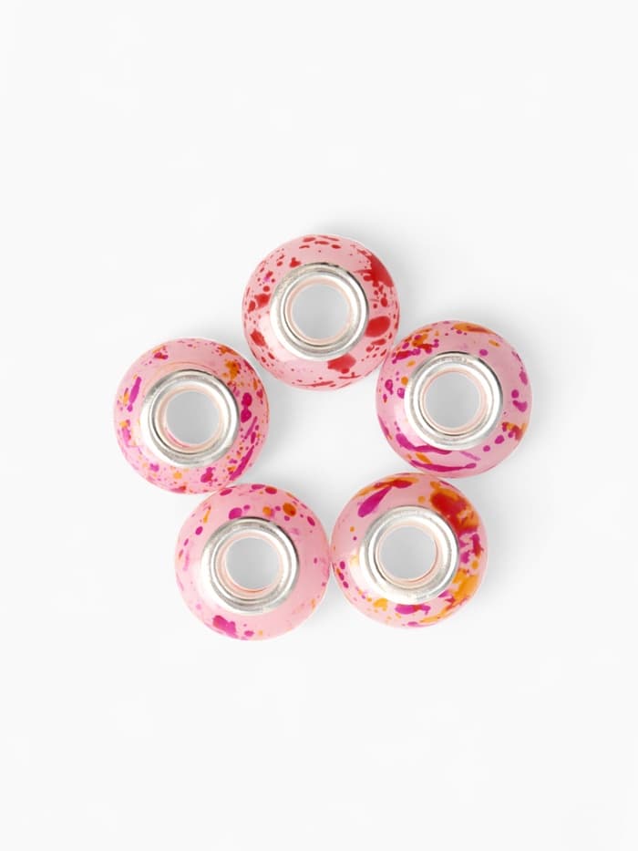 Шарм бусина «Краски», для творчества, розовые