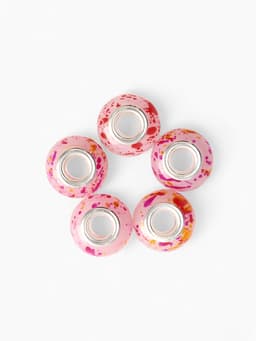 Шарм бусина «Краски», для творчества, розовые