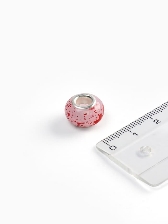 Шарм бусина «Краски», для творчества, розовые
