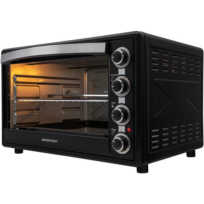Мини-печь NORDFROST RC 600 B, 2200 Вт, 60 л, 100-250°С, гриль, конвекция, чёрная