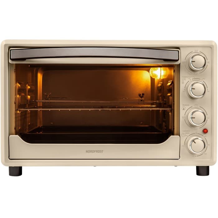Мини-печь NORDFROST RC 350 Y, 1600 Вт, 35 л, 100-250°С, гриль, конвекция, бежевая