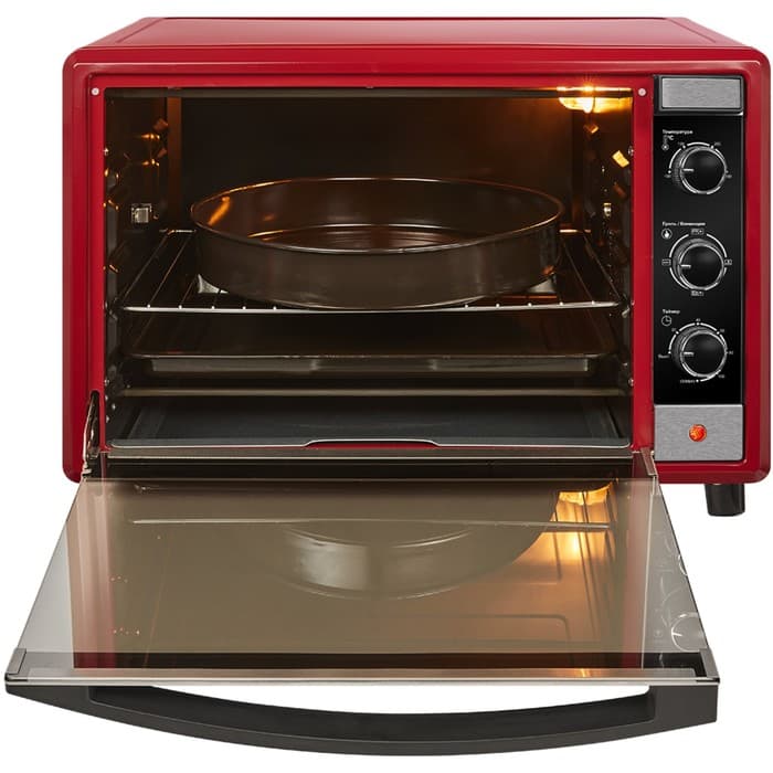 Мини-печь NORDFROST RC 450 ZR pizza, 2000 Вт, 45 л, 100-250°С, гриль, конвекция, красная