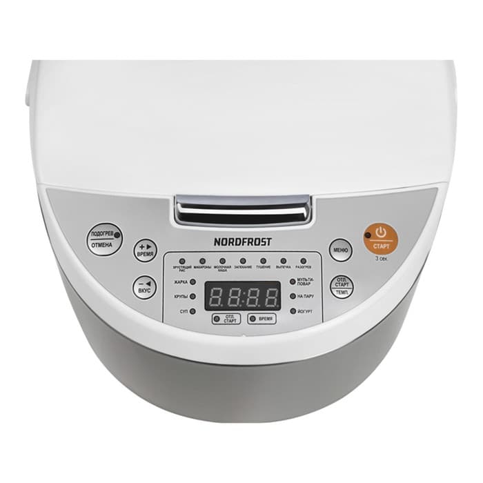Мультиварка NORDFROST MC 550 WX, 860 Вт, 5 л, 13 программ, тефлон, белая, серебристая