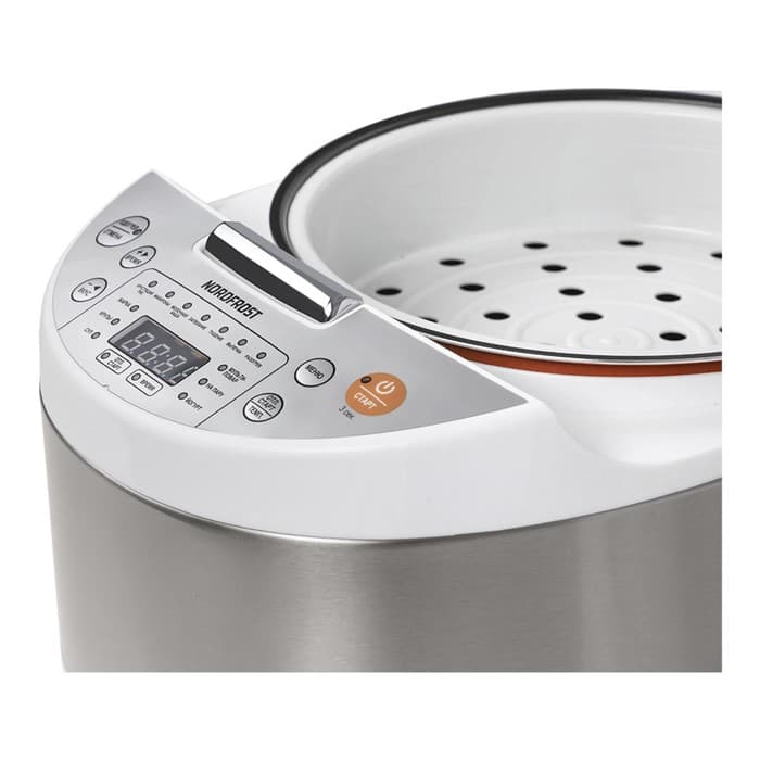 Мультиварка NORDFROST MC 550 WX, 860 Вт, 5 л, 13 программ, тефлон, белая, серебристая