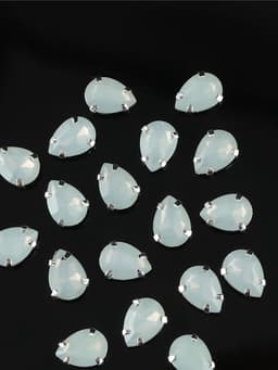 Стразы пришивные «Капля», в цапах, 10×14 мм, 20 шт., белые