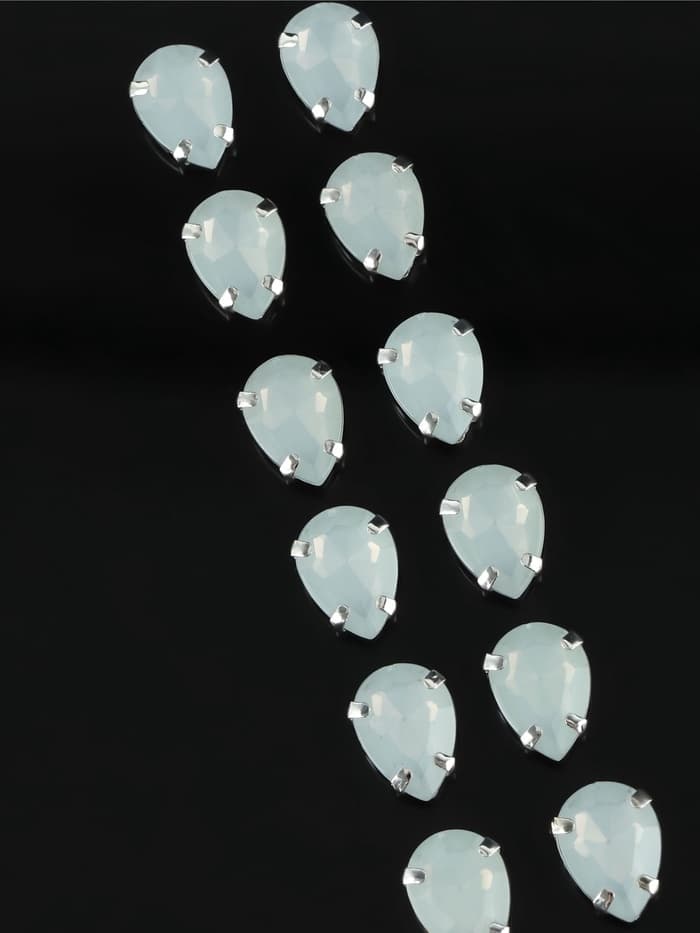 Стразы пришивные «Капля», в цапах, 10×14 мм, 20 шт., белые