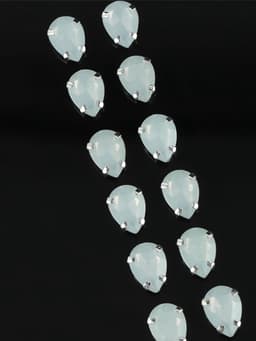 Стразы пришивные «Капля», в цапах, 10×14 мм, 20 шт., белые