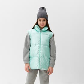 Жилет для девочки MINAKU: Cozy Winter, бирюзовый, рост 128 см