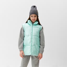Жилет для девочки MINAKU: Cozy Winter, бирюзовый, рост 128 см