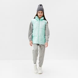 Жилет для девочки MINAKU: Cozy Winter, бирюзовый, рост 128 см