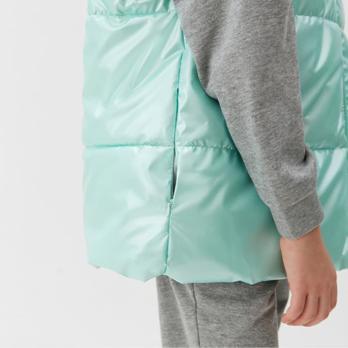 Жилет для девочки MINAKU: Cozy Winter, бирюзовый, рост 128 см