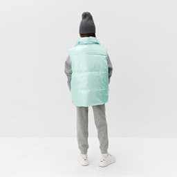 Жилет для девочки MINAKU: Cozy Winter, бирюзовый, рост 128 см