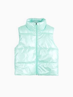 Жилет для девочки MINAKU: Cozy Winter, бирюзовый, рост 128 см