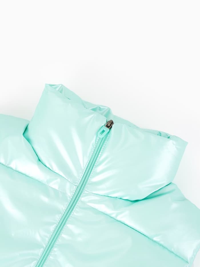 Жилет для девочки MINAKU: Cozy Winter, бирюзовый, рост 128 см