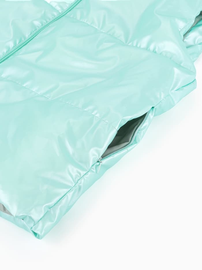 Жилет для девочки MINAKU: Cozy Winter, бирюзовый, рост 128 см