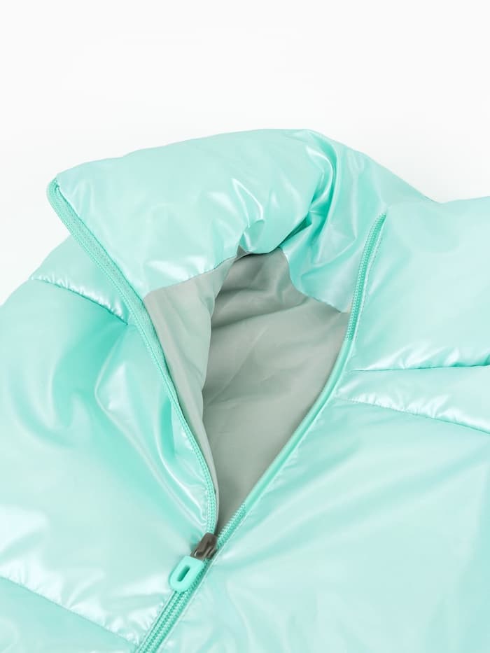 Жилет для девочки MINAKU: Cozy Winter, бирюзовый, рост 128 см