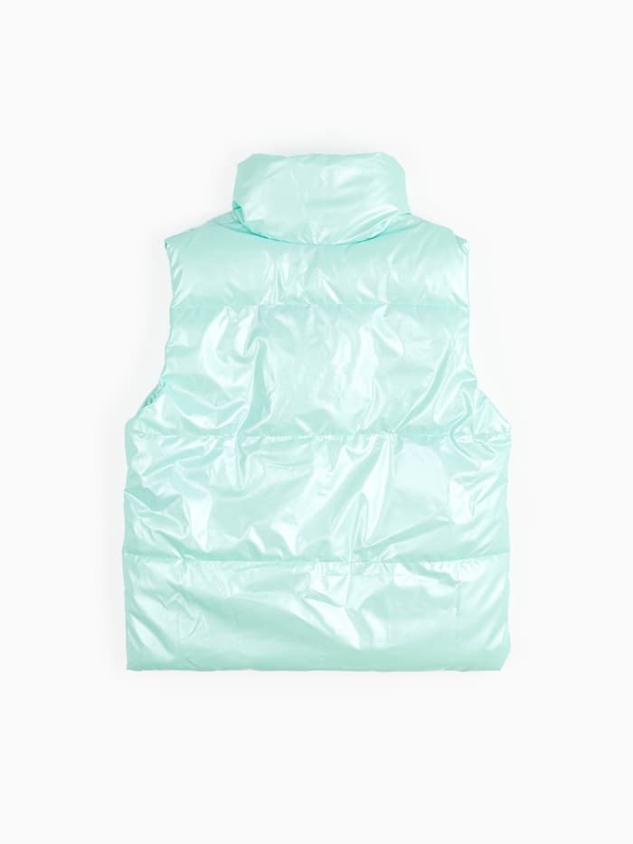 Жилет для девочки MINAKU: Cozy Winter, бирюзовый, рост 128 см