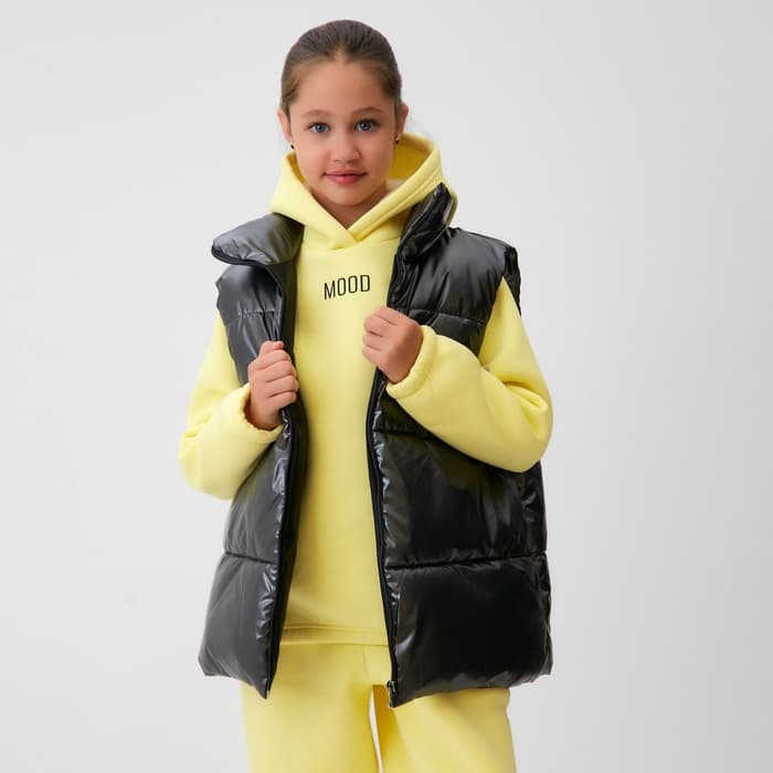 Жилет для девочки MINAKU: Cozy Winter, серый, рост 122 см