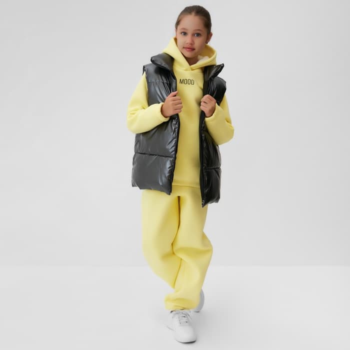 Жилет для девочки MINAKU: Cozy Winter, серый, рост 122 см