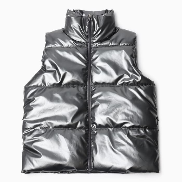 Жилет для девочки MINAKU: Cozy Winter, серый, рост 122 см