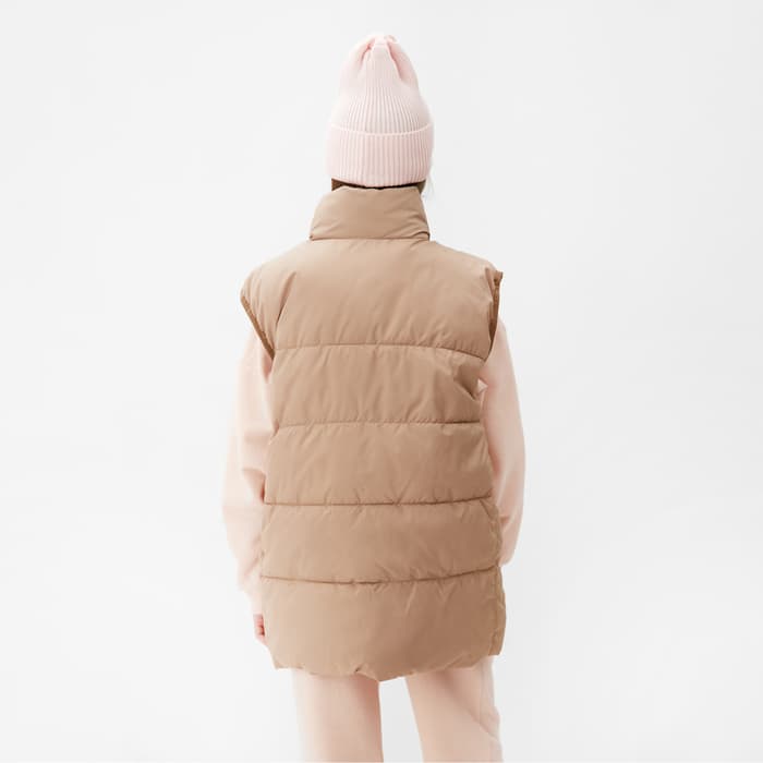 Жилет для девочки MINAKU: Cozy Winter, бежевый, рост 122 см