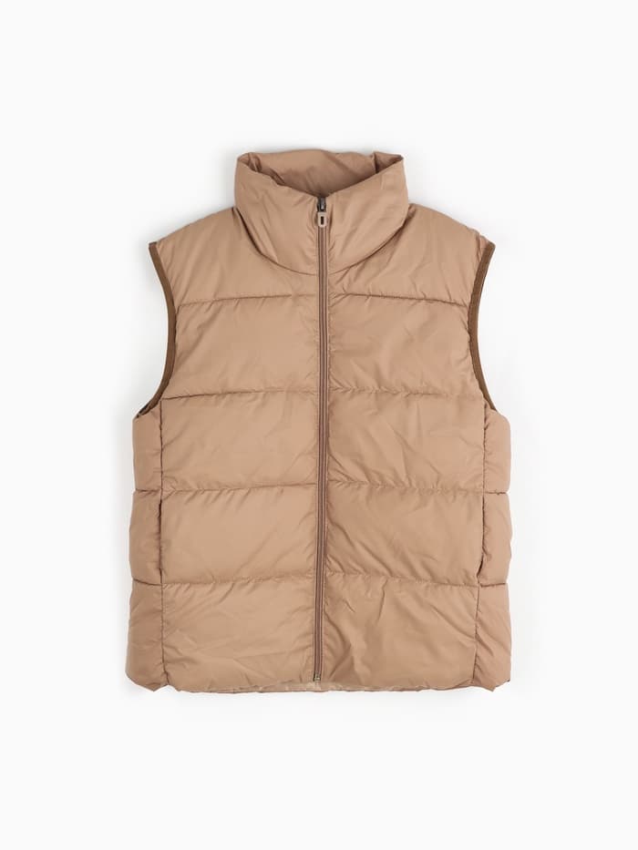 Жилет для девочки MINAKU: Cozy Winter, бежевый, рост 134 см